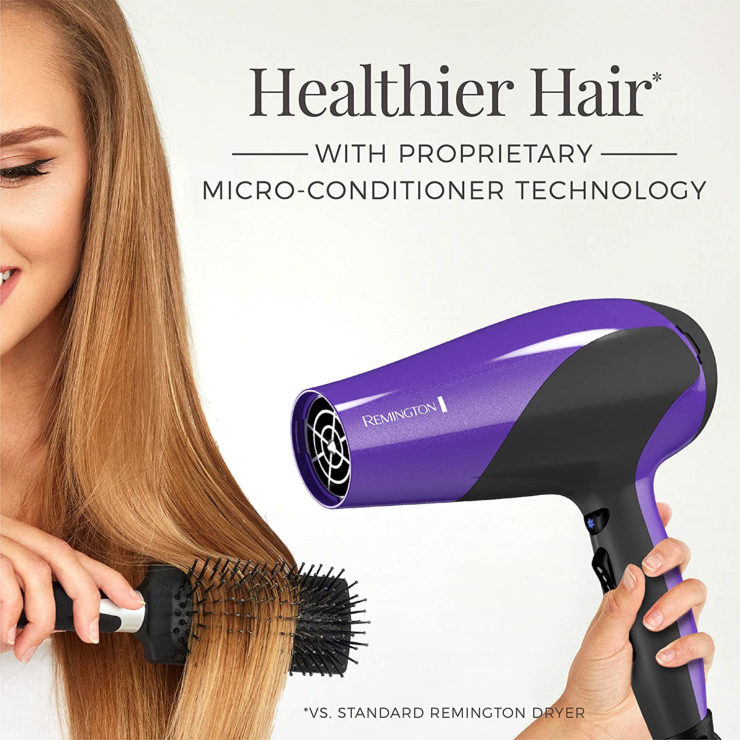 Remington D3190 Damage Protection Hair Dryer with Ceramic + Ionic + Tourmaline Technology, Purple